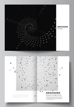 Vector layout of two A4 cover mockups templates for bifold brochure, flyer Stock Illustration