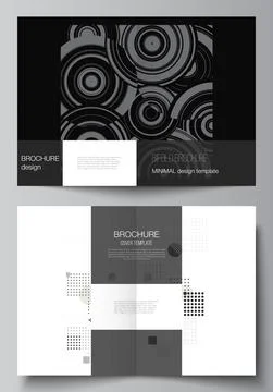 Vector layout of two A4 cover mockups templates for bifold brochure, flyer Stock Illustration