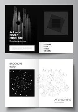 Vector layout of two A4 cover mockups design templates for bifold brochure Stock Illustration