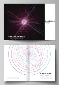 Vector layout of two A4 format cover mockups design templates for bifold Illustrazione stock