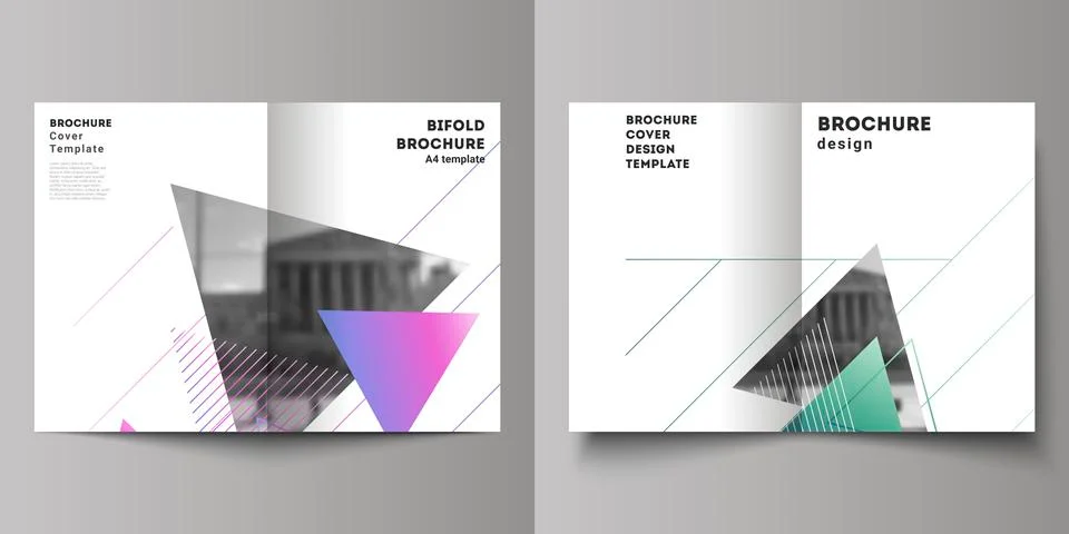 The vector layout of two A4 format modern cover mockups design templates for Stock Illustration