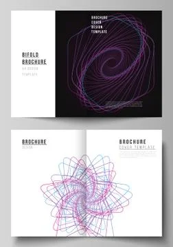 Vector layout of two A4 format cover mockups design templates for bifold Illustrazione stock