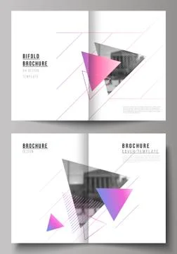 The vector layout of two A4 format modern cover mockups design templates for Stock Illustration