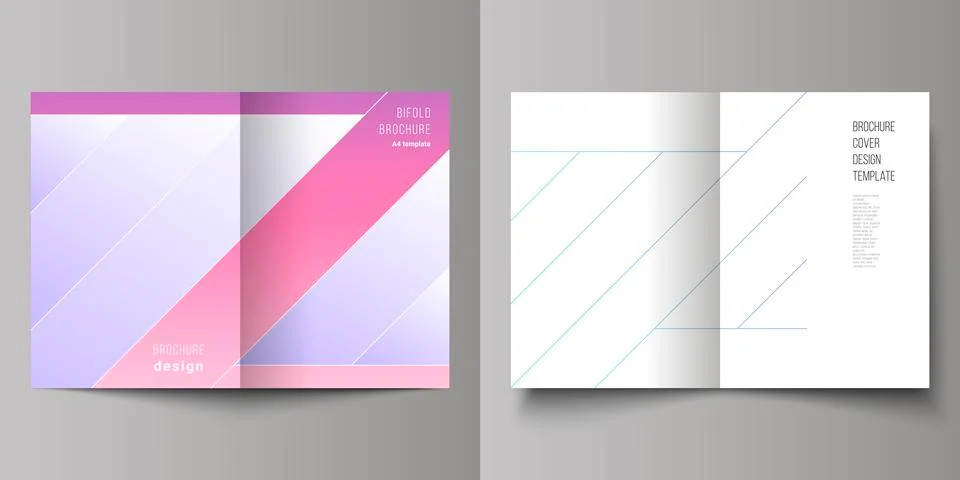 The vector layout of two A4 format modern cover mockups design templates for Stock Illustration