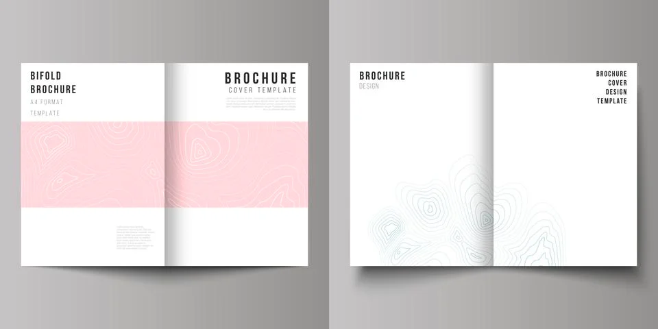 The vector layout of two A4 format modern cover mockups design templates for Stock Illustration