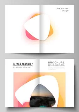 Vector layout of two A4 format modern cover mockups design templates for bifold Stock Illustration