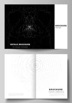 Vector layout of two A4 format modern cover mockups design templates for bifold Illustrazione stock
