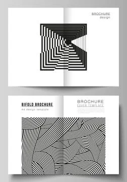 Vector layout of two A4 format modern cover mockups design templates for bifold Stock Illustration