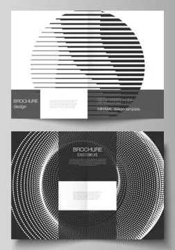 Vector layout of two A4 format modern cover mockup design templates for bifold Stock Illustration
