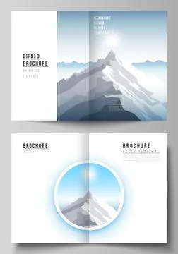 Vector layout of two A4 format modern cover mockups design templates for bifold Stock Illustration