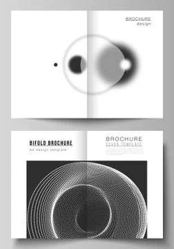 Vector layout of two A4 format modern cover mockup design templates for bifold Stock Illustration