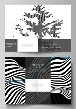 The vector layout of two A4 format modern cover mockups design templates for Illustrazione stock