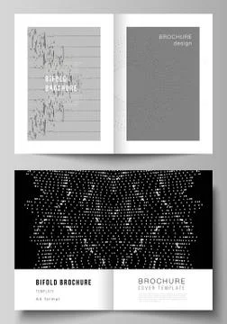 Vector layout of two A4 format modern cover mockups design templates for bifold Illustrazione stock