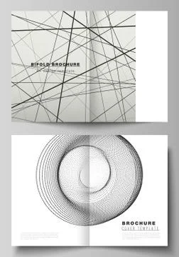 Vector layout of two A4 format modern cover mockup design templates for bifold Stock Illustration