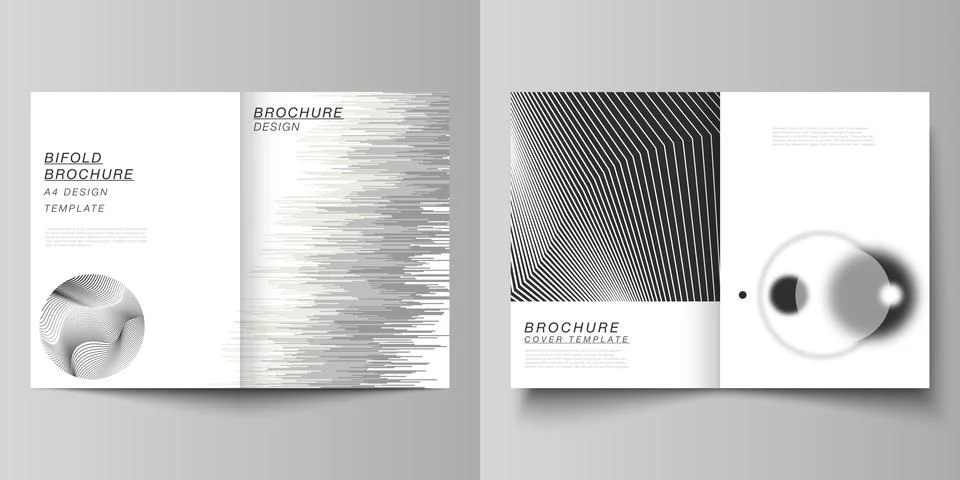 Vector layout of two A4 format modern cover mockup design templates for bifold Stock Illustration