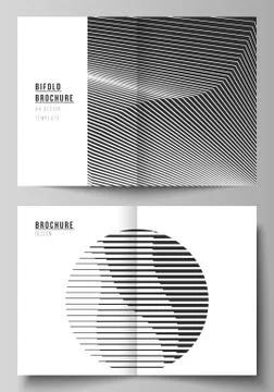 Vector layout of two A4 format modern cover mockup design templates for bifold Stock Illustration
