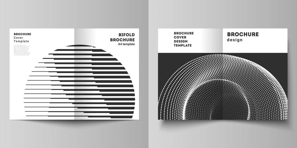 Vector layout of two A4 format modern cover mockup design templates for bifold Stock Illustration