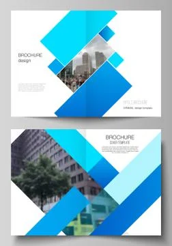 Vector layout of two A4 format modern cover mockups design templates for bifold Stock Illustration