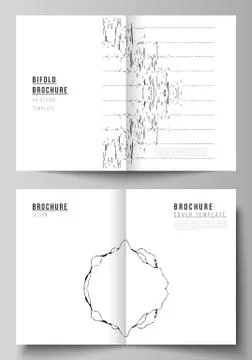 Vector layout of two A4 format modern cover mockups design templates for bifold Stock Illustration
