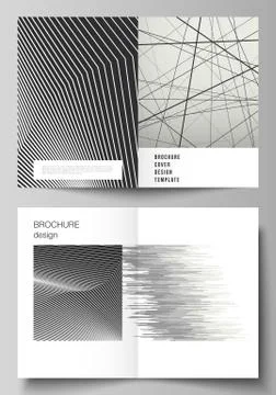 Vector layout of two A4 format modern cover mockup design templates for bifold Stock Illustration
