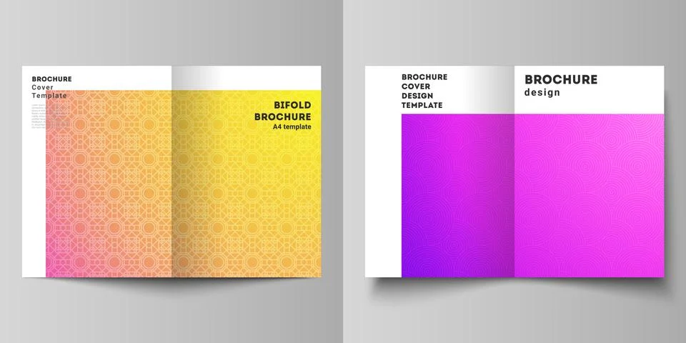 Vector layout of two A4 format modern cover mockups design templates for bifold Stock Illustration