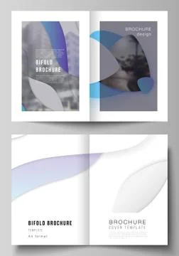Vector layout of two A4 format modern cover mockups design templates for bifold Stock Illustration
