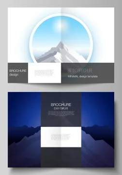 Vector layout of two A4 format modern cover mockups design templates for bifold Stock Illustration