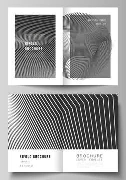 Vector layout of two A4 format modern cover mockup design templates for bifold 스톡 일러스트