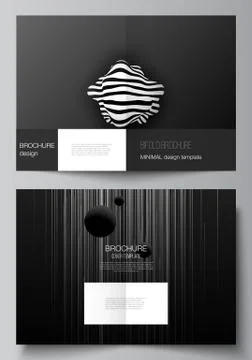 Vector layout of two A4 format cover mockups design templates for bifold Stock Illustration