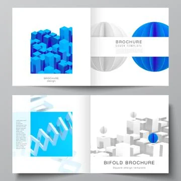 Vector layout of two covers template for square bifold brochure, flyer, magazine Illustrazione stock