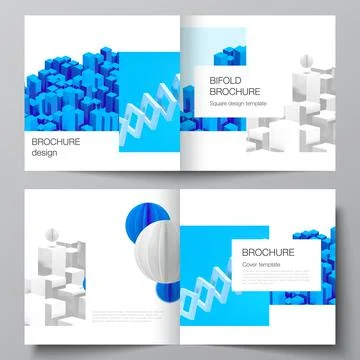 Vector layout of two covers template for square bifold brochure, flyer, magazine Illustrazione stock