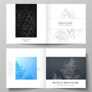 Vector layout of two covers templates for square design bifold brochure, flyer Illustrazione stock