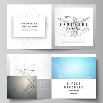Vector layout of two covers templates for square design bifold brochure, flyer Stock Illustration