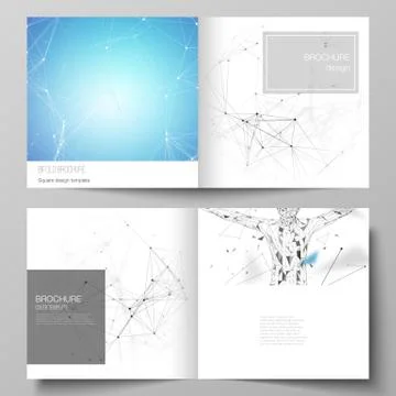 Vector layout of two covers templates for square design bifold brochure, flyer Stock Illustration