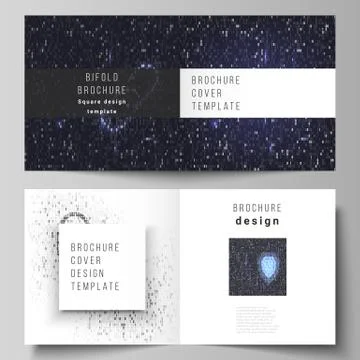 The vector layout of two covers templates for square design bifold brochure,  스톡 일러스트