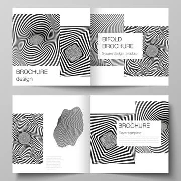 The vector layout of two covers templates for square design bifold brochure Stock Illustration