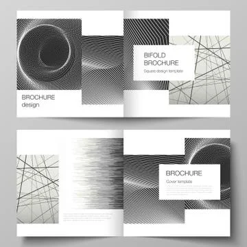 Vector layout of two covers templates for square design bifold brochure Stock Illustration
