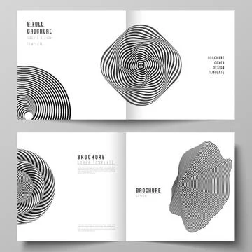 The vector layout of two covers templates for square design bifold brochure Stock Illustration