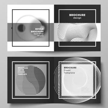 The vector layout of two covers templates for square design bifold brochure Stock Illustration