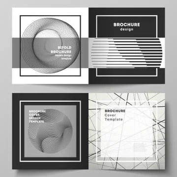 Vector layout of two covers templates for square design bifold brochure Illustrazione stock
