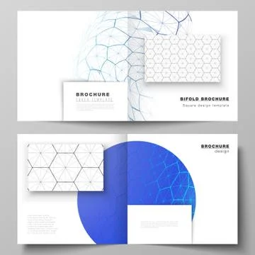 Vector layout of two covers templates for square design bifold brochure, flyer Stock Illustration