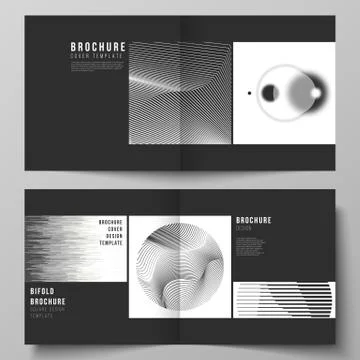 Vector layout of two covers templates for square design bifold brochure Stock Illustration