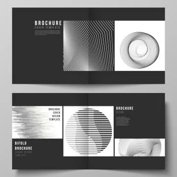 The vector layout of two covers templates for square design bifold brochure Stock Illustration