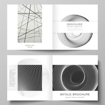 The vector layout of two covers templates for square design bifold brochure Stock Illustration
