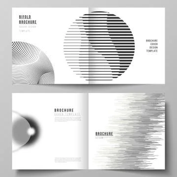 The vector layout of two covers templates for square design bifold brochure 스톡 일러스트