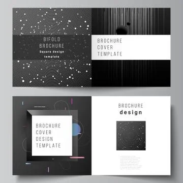 Vector layout of two covers templates for square design bifold brochure, flyer Stock Illustration