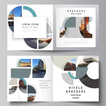 Vector layout of two covers templates for square design bifold brochure, flyer Stock Illustration
