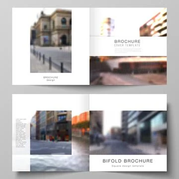 Vector layout of two covers templates for square design bifold brochure, flyer Stock Illustration