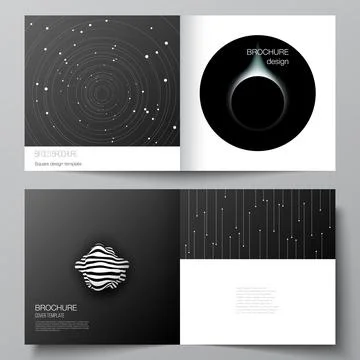 Vector layout of two covers templates for square design bifold brochure, flyer Stock Illustration