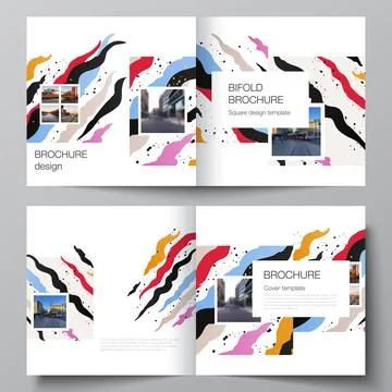 Vector layout of two covers templates for square design bifold brochure, flyer Stock Illustration